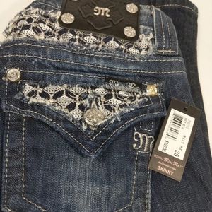 NWT Miss Me Jeans Size 26 Skinny Bling JP6211S